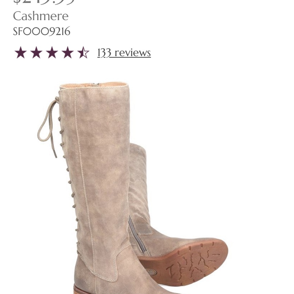 Sofft Beige Suede Lace-Up Boots